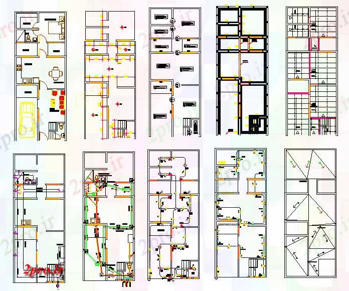 دانلود نقشه دانشگاه ، آموزشکده ، مدرسه ، هنرستان ، خوابگاه - ساختار طرحی ساختمان مدرسه و طرحی با 5 در 15 متر (کد64346)