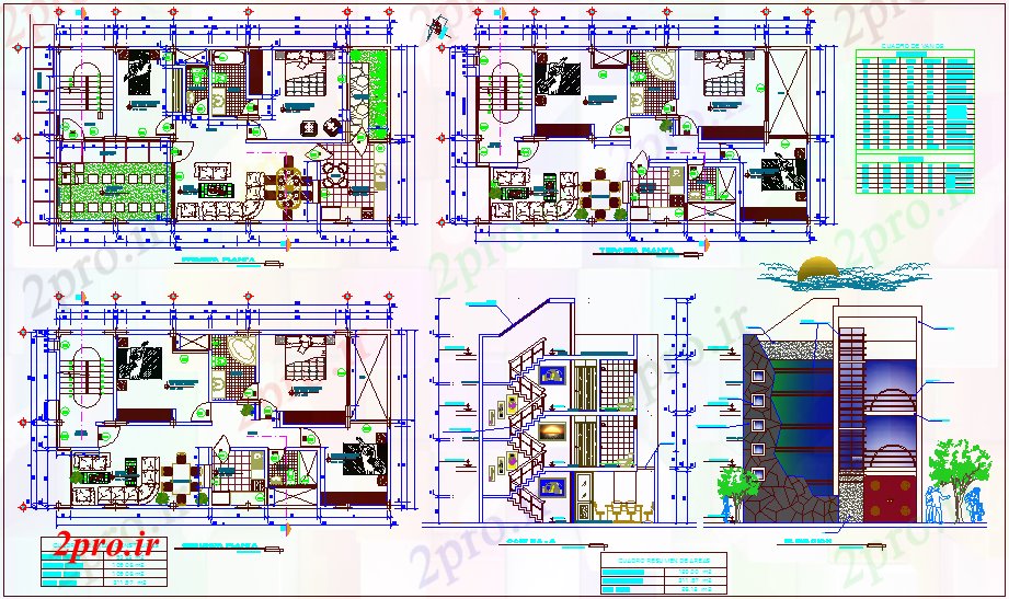 دانلود نقشه جزئیات طراحی در و پنجره  درب و پنجره  با طرحی و نما آپارتمان   (کد64370)