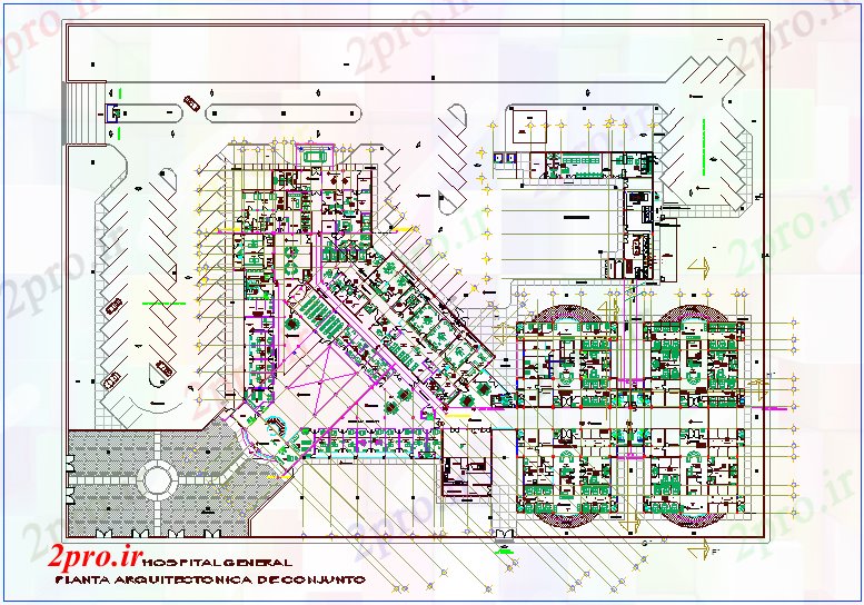 دانلود نقشه بیمارستان -  درمانگاه -  کلینیک طرحی معمار طراحی بیمارستان (کد64379)