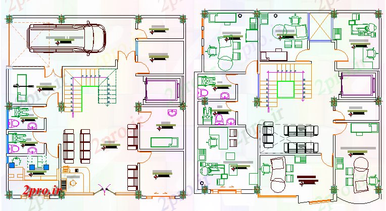 دانلود نقشه بیمارستان - درمانگاه - کلینیک پروژه معماری چند تخصص کلینیک 12 در 13 متر (کد64421)