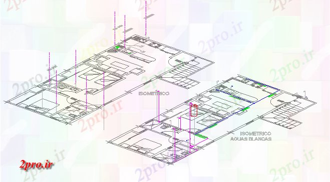 دانلود نقشه مسکونی  ، ویلایی ، آپارتمان  ایزومتریک  از  آپارتمان   واحد بزرگ پروژه های  (کد64452)