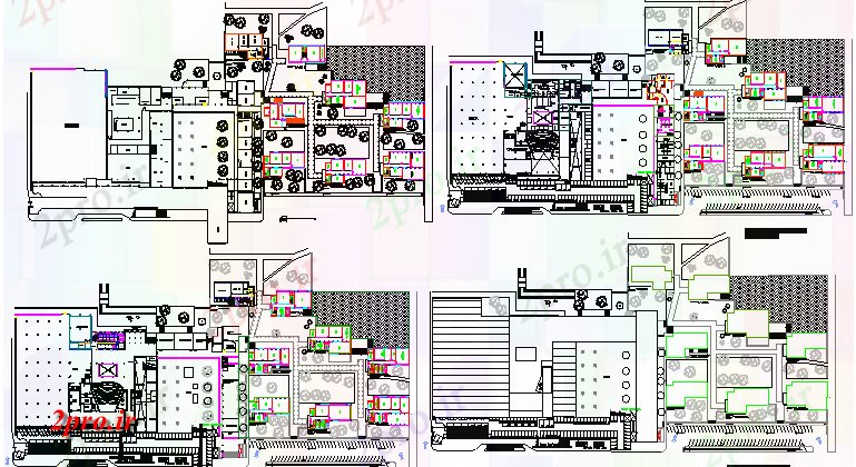 دانلود نقشه دانشگاه ، آموزشکده ، موسسه - طرحی طبقه جزئیات معماری دانشکده پروژه 128 در 283 متر (کد64456)