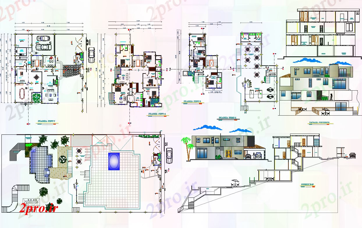 دانلود نقشه مسکونی ، ویلایی ، آپارتمان معماری ساحل خانه برنامه ریزی 18 در 19 متر (کد64484)