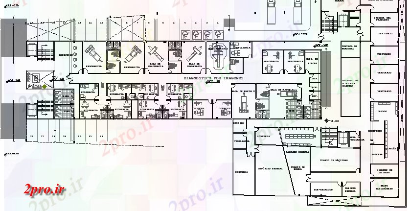 دانلود نقشه بیمارستان - درمانگاه - کلینیک ساختار زایمان کلینیک مبله جزئیات 49 در 150 متر (کد64532)