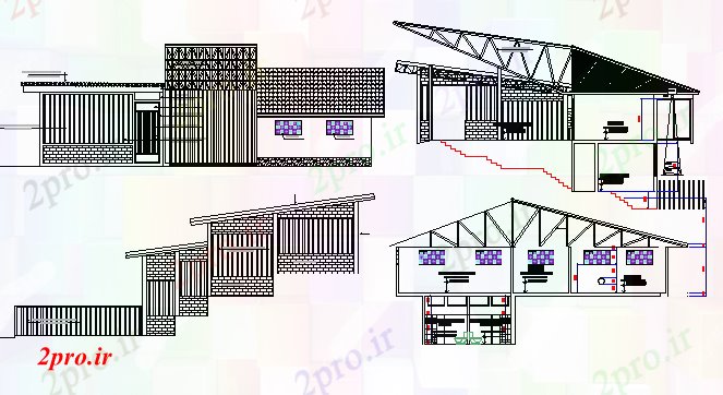 دانلود نقشه کارخانه صنعتی  ، کارگاه قهوه پردازش بخش های گیاهی و نمای اطلاعات  (کد64551)