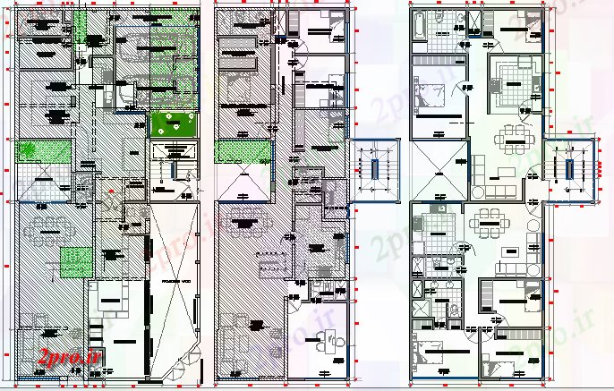 دانلود نقشه هایپر مارکت - مرکز خرید - فروشگاه طرحی طبقه جزئیات چند منظوره سوپر بازار 11 در 22 متر (کد64590)