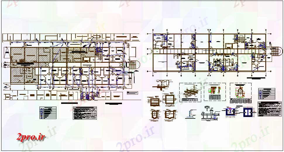 دانلود نقشه تجهیزات بهداشتی  بهداشتی با جزئیات و افسانه طراحی بیمارستان (کد64619)