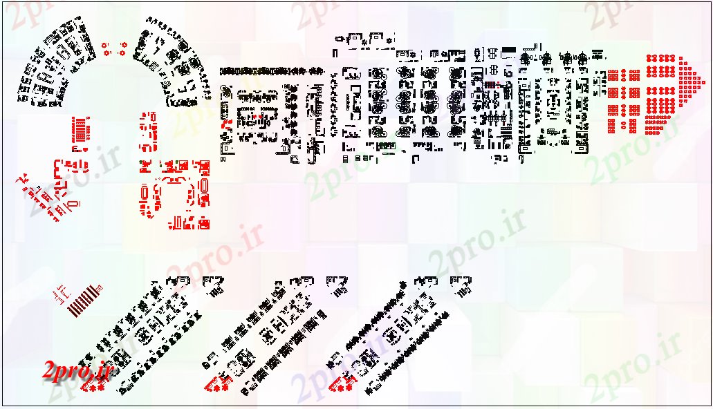 دانلود نقشه بلوک میز و صندلیمبلمان جزئیات برای ساختمان تجاری (کد64622)