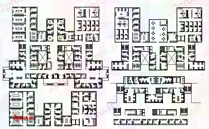 دانلود نقشه بیمارستان - درمانگاه - کلینیک طرحی طبقه از کف سازی و تخصص چند بیمارستان چهار 30 در 31 متر (کد64675)