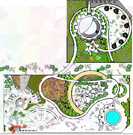دانلود نقشه باغ  شخصیباغ  محوطه  هتل پنج ستاره معماری پروژه های  (کد64703)