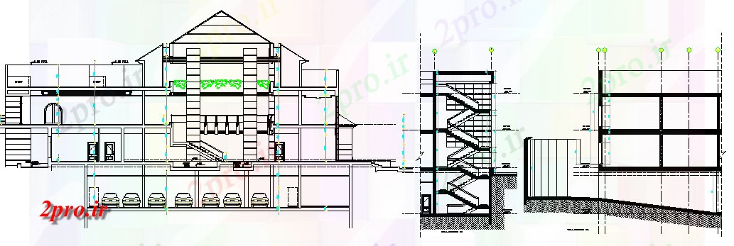 دانلود نقشه مسکونی ، ویلایی ، آپارتمان یک خانواده مسکن بخش جزئیات 37 در 45 متر (کد64706)