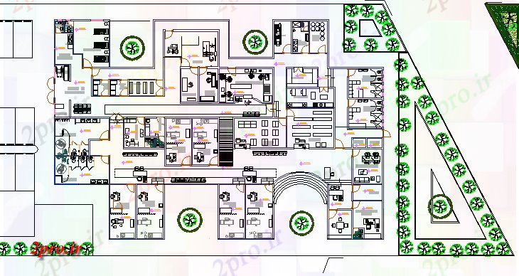 دانلود نقشه بیمارستان -  درمانگاه -  کلینیک طرحی سایت کلینیک  روستایی و  های باغ  و  (کد64717)