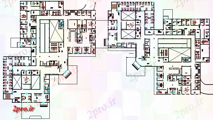 دانلود نقشه بیمارستان - درمانگاه - کلینیک بیمارستان خصوصی چند طبقه طرحی طبقه ساختار جزئیات 69 در 77 متر (کد64753)