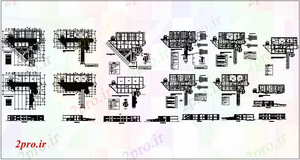 دانلود نقشه دانشگاه ، آموزشکده ، موسسه - طرحی معماری با نمای برق و فاضلاب و نظر نما و بخش آموزش مرکز 40 در 46 متر (کد64763)