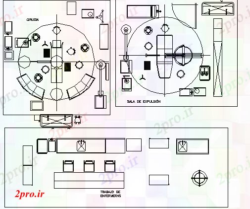 دانلود نقشه بلوک مبلمان بلوک از  بیمارستان اتاق عمل  (کد64765)