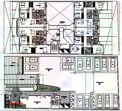 دانلود نقشه ساختمان مرتفعطرحی طبقه جزئیات  های بلند آپارتمان   ساختمان پروژه های  (کد64779)