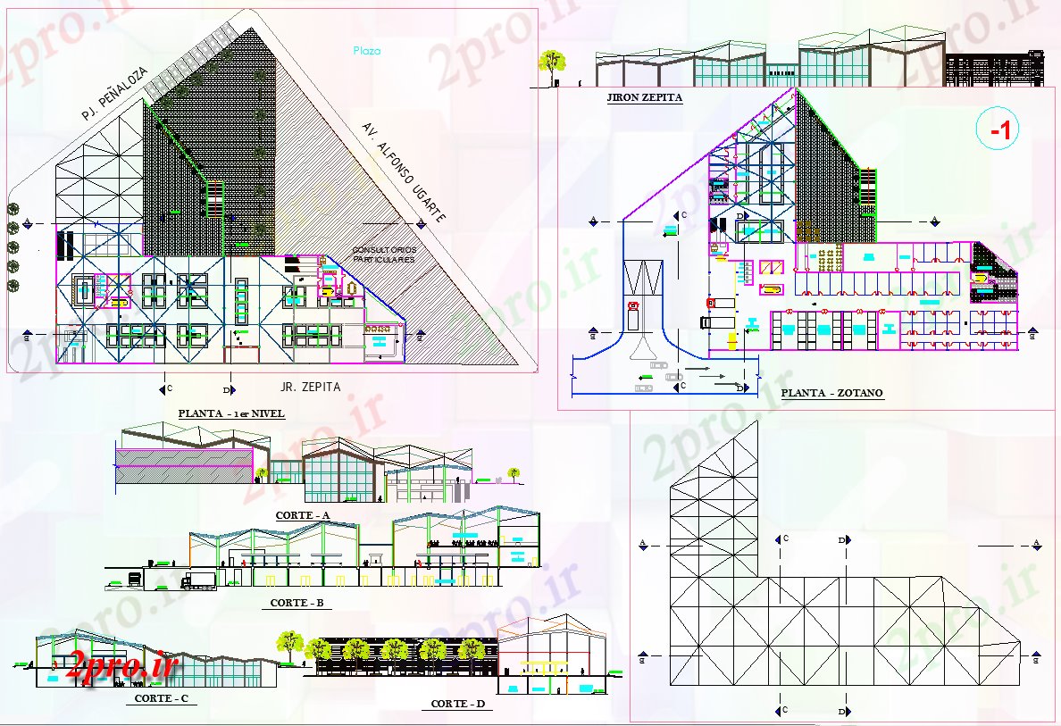 دانلود نقشه ساختمان دولتی ، سازمانی پروژه ساختمان دولتی ، سازمانی جزئیات 72 در 91 متر (کد64796)