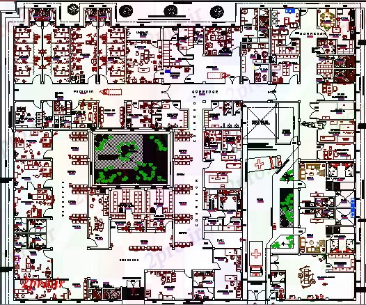 دانلود نقشه بیمارستان - درمانگاه - کلینیک تجهیزات قرار دادن در کلینیک معماری طرحی 38 در 45 متر (کد64816)