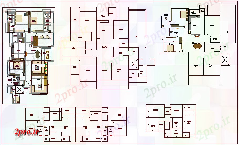 دانلود نقشه خانه مسکونی ، ویلاطراحی طرحی خانه با نمای داخلی 13 در 24 متر (کد64842)