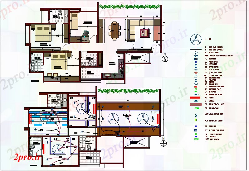 دانلود نقشه معماری  برق با افسانه های الکتریکی طراحی خانه با طرحی خانه (کد64857)