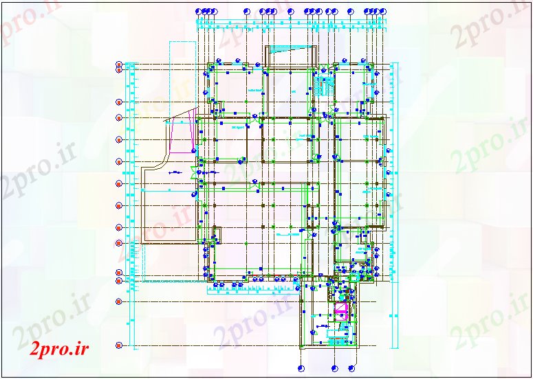 دانلود نقشه ستون نظر طراحی ستون طبقه زیرزمین  (کد64859)