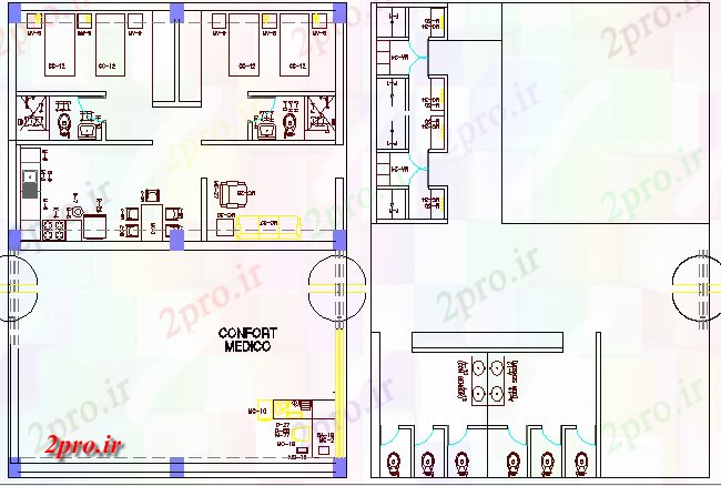 دانلود نقشه بیمارستان -  درمانگاه -  کلینیک مادر و کودک معماری کلینیک  طرح (کد64861)