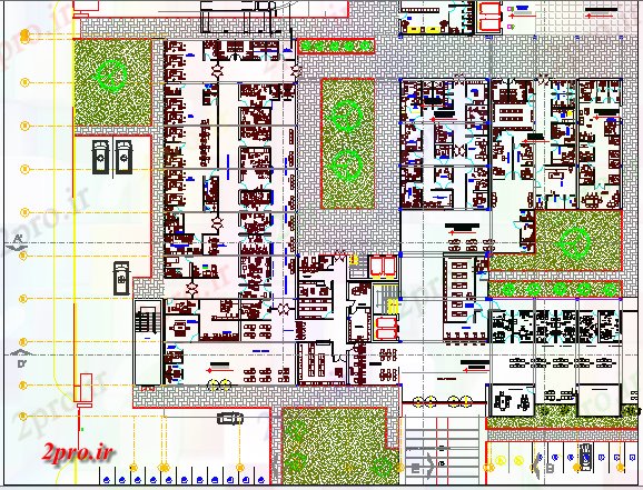 دانلود نقشه بیمارستان -  درمانگاه -  کلینیک طرحی سایت و محوطه سازی از زایمان و مراقبت از کودکان درمانگاه (کد64863)