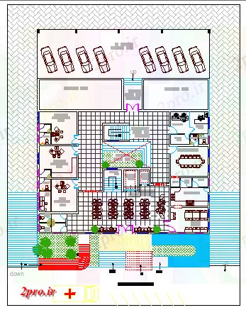 دانلود نقشه بیمارستان - درمانگاه - کلینیک چند طبقه معماری بیمارستان پروژه 22 در 29 متر (کد64871)