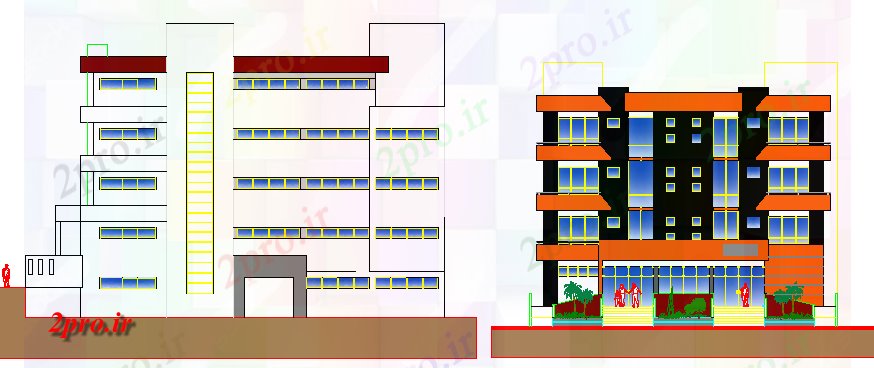 دانلود نقشه بیمارستان - درمانگاه - کلینیک کلینیک خصوصی و دفتر نما اصلی 20 در 30 متر (کد64873)