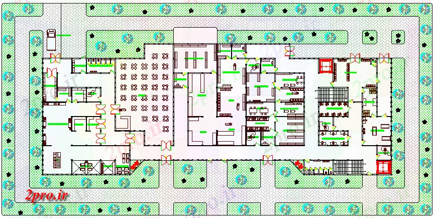 دانلود نقشه بیمارستان -  درمانگاه -  کلینیک محوطه سازی و سایت طرحی خدمات عمومی بیمارستان (کد64880)