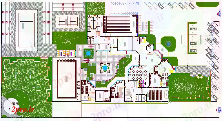 دانلود نقشه باشگاه باشگاه خانه سایت طرحی و خانه باشگاه طراحی معماری 14 در 20 متر (کد64923)