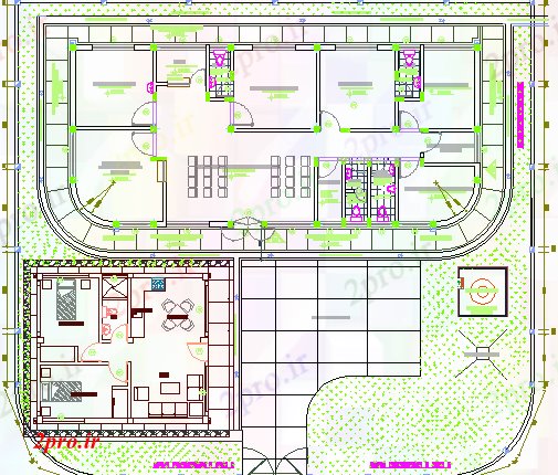 دانلود نقشه بیمارستان -  درمانگاه -  کلینیک معماری پست های بهداشتی محوطه سازی جزئیات (کد64935)