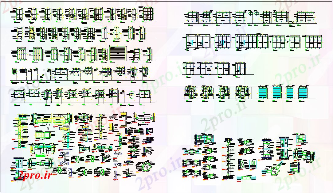 دانلود نقشه جزئیات ساخت و ساز رنگ ضد خوردگی و لایه در درب جزئیات (کد64970)