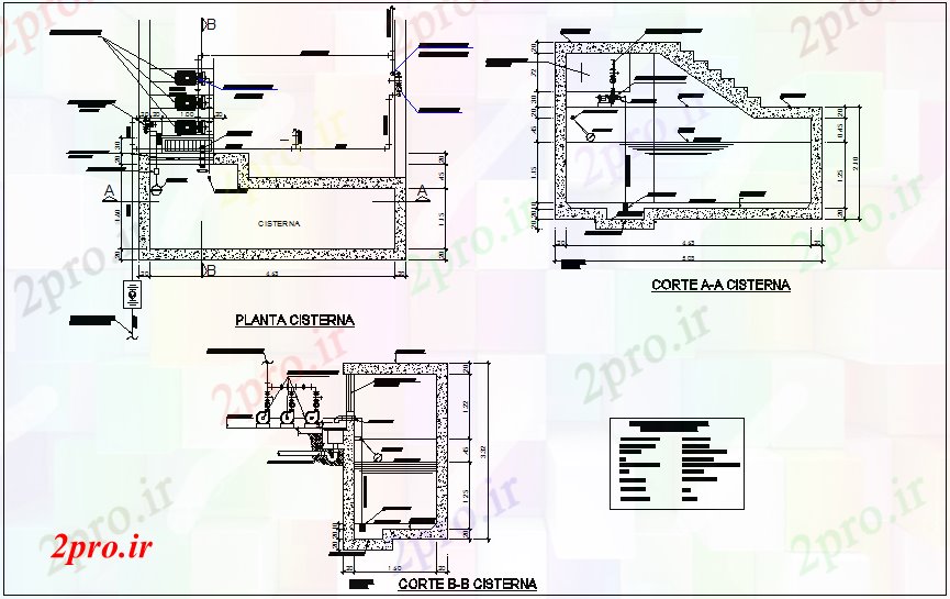 دانلود نقشه جزئیات ساخت و ساز جزئیات ساخت و ساز مخزن آب با بخش طرحی    (کد64974)