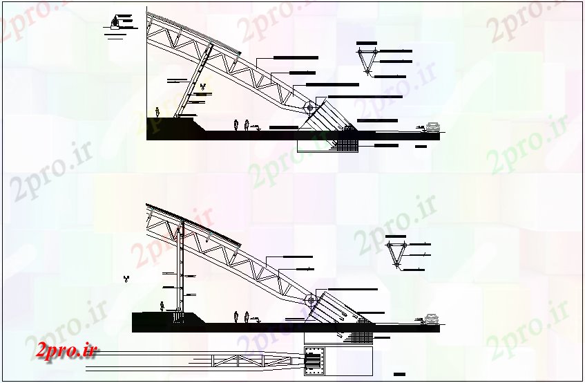 دانلود نقشه جزئیات ساختار جزئیات سازه های فلزی قوس (کد65051)