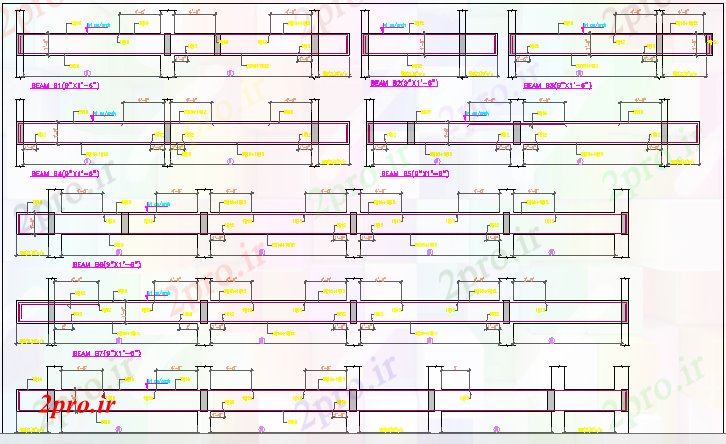 دانلود نقشه جزئیات تیر پرتو طبقه اول جزئیات سازنده ayangar فروشگاه کار (کد65115)