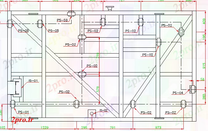 دانلود نقشه جزئیات ساخت و ساز جزئیات مدل آب و برق سیستم حمایت از آب  (کد65135)