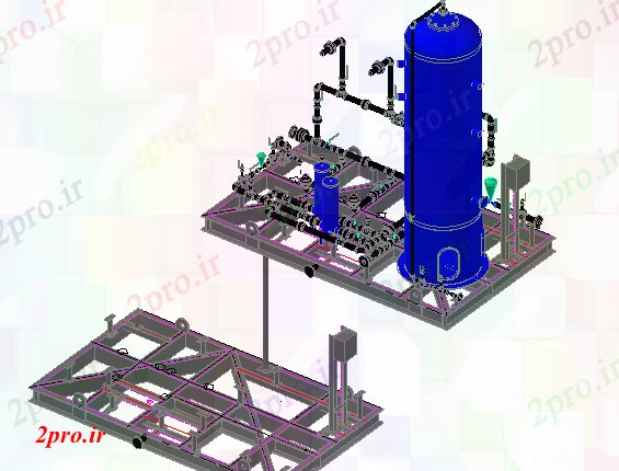 دانلود نقشه کارخانه صنعتی  ، کارگاه مدل تریدی از آب و برق سیستم حمایت از آب  (کد65139)