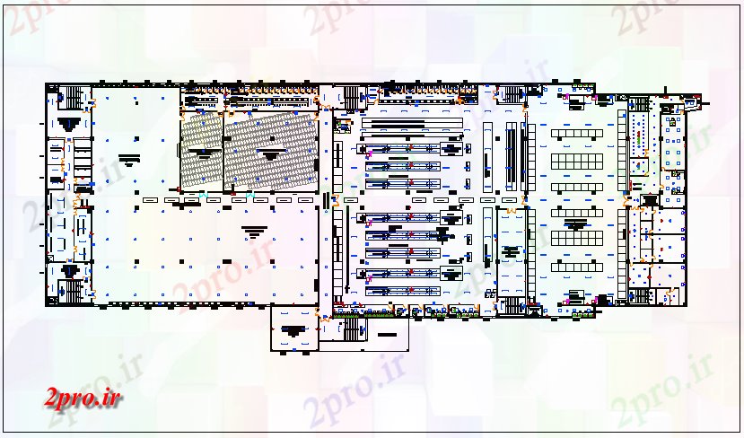 دانلود نقشه کارخانه صنعتی  ، کارگاه روشنایی طبقه دوم و طرحی قدرت لباس و شلوار جین  (کد65150)