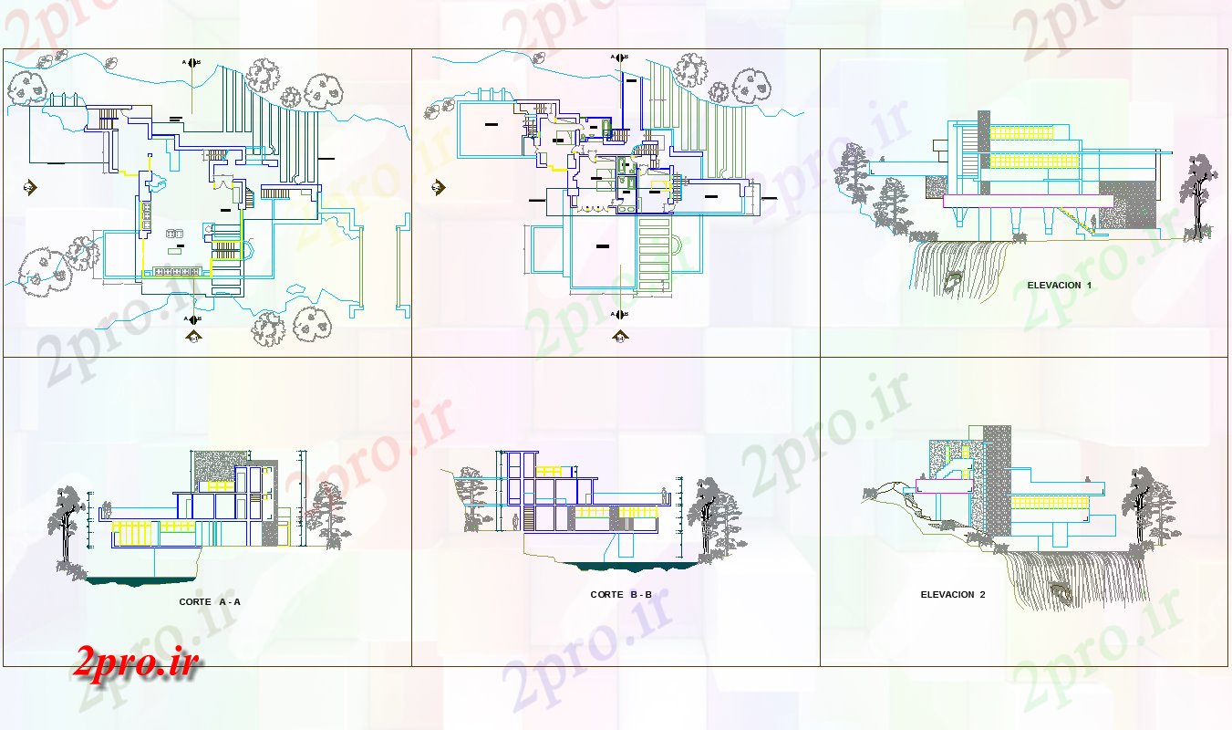 دانلود نقشه آب در حال سقوط پروژه خانه 19 در 31 متر (کد65204)