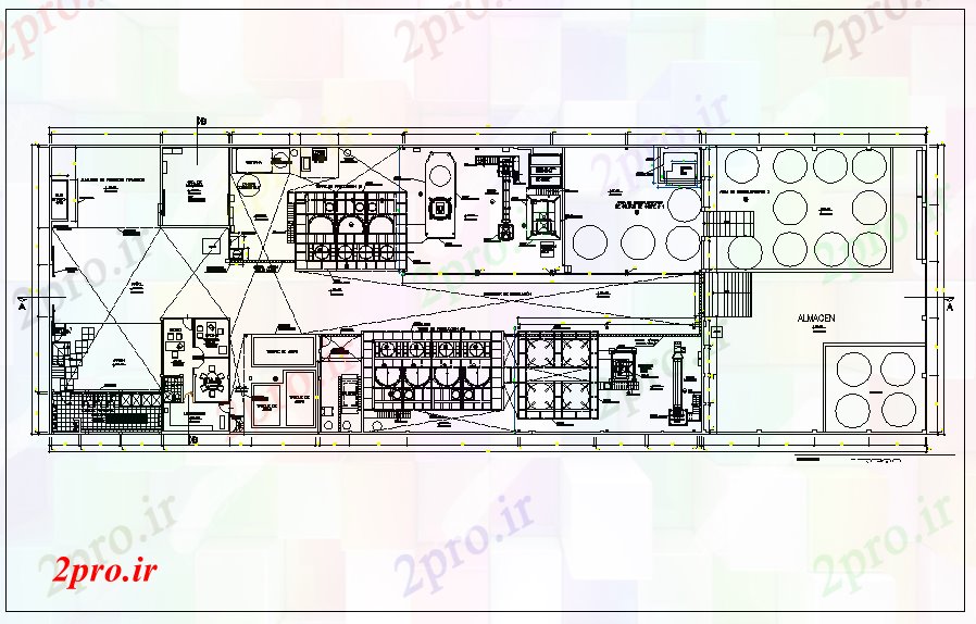 دانلود نقشه کارخانه صنعتی  ، کارگاه مس کارخانه سولفات جزئیات (کد65235)