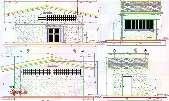 دانلود نقشه کارخانه صنعتی  ، کارگاه واحد غذایی طراحی کنترل و نما (کد65287)