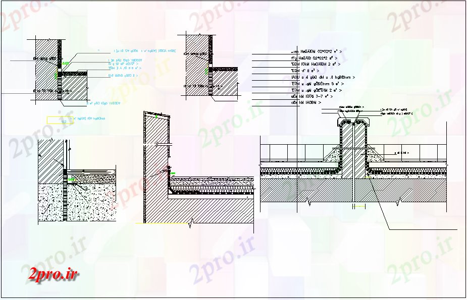 دانلود نقشه پلان مقطعی دال کف مقطع  جزئیات (کد65312)