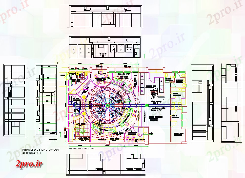 دانلود نقشه طراحی داخلی طرحی هدف از سقف (کد65317)