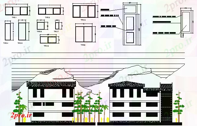 دانلود نقشه دانشگاه ، آموزشکده ، مدرسه ، هنرستان ، خوابگاه - پنج دان مدرسه معماری ساختمان پروژه 16 در 18 متر (کد65434)