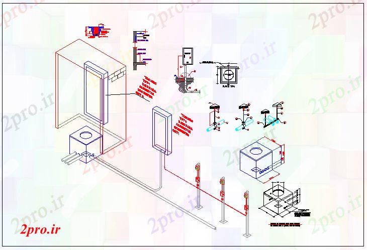 دانلود نقشه جزئیات لوله کشی خطر آب آتش سیستم اتوماسیون طرحی کامل جزئیات (کد65529)
