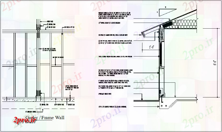 دانلود نقشه جزئیات ساخت و ساز دیوار قاب اهن با خرپا و خشک ساخت و ساز دیوار جزئیات (کد65569)
