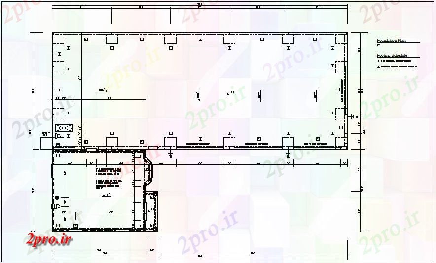 دانلود نقشه جزئیات ساخت و ساز بنیاد از طرحی طبقه با جزئیات ساخت و ساز (کد65581)