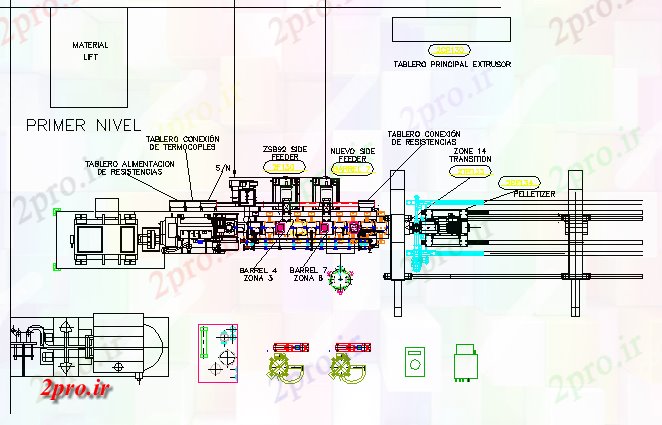 دانلود نقشه کارخانه صنعتی  ، کارگاه طرحی صنعتی  ماشین آلات نصب و راه اندازی برق جزئیات (کد65595)