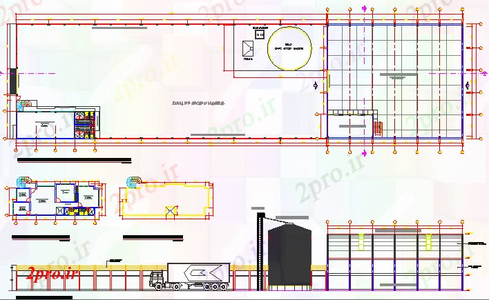 دانلود نقشه کارخانه صنعتی  ، کارگاه پردازش معماری وعده غذایی پروژه ذرت (کد65643)